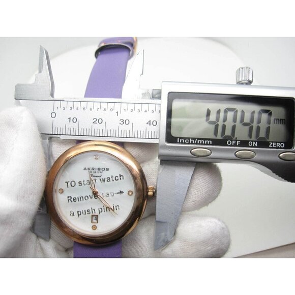 New W/O Akribos XXIV Diamond Dial 3 ATM WR Analog 40mm Dial Watch(C581)AK899P-8X main image 9